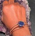 lapis lazuli copper wire wrapped bracelet