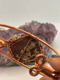 Dotted Jasper Copper Wirewrapped Bracelet