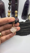 Rainbow Tourmaline Black Tourmaline with Double Terminated Crystal Copper Pendant Necklace~15 Inches