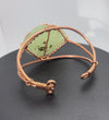 Prehnite w/Epidote Copper Wirewrapped Bracelet