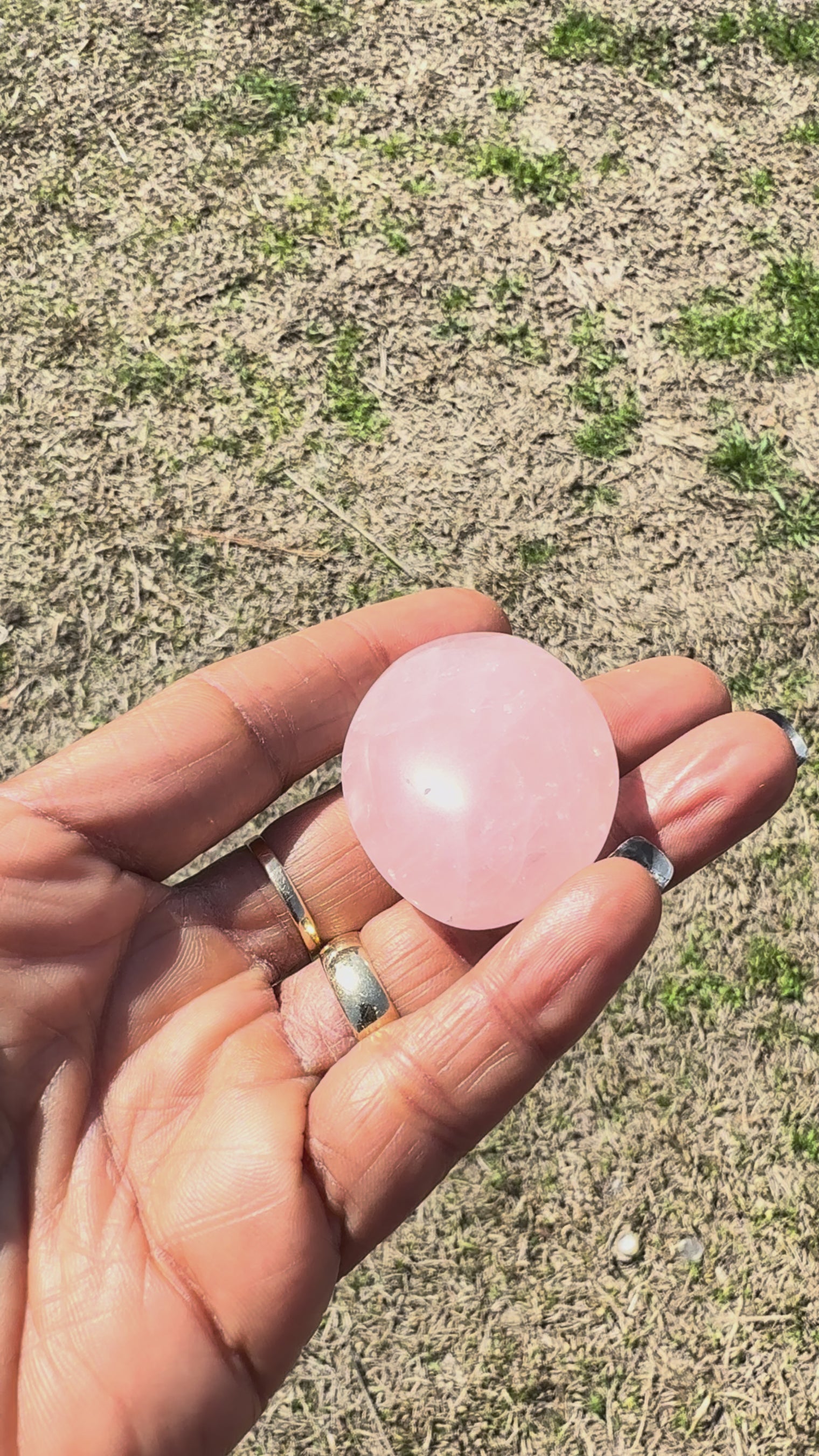 Rose Quartz  Palm Stone
