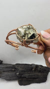 Pyrite Cluster Copper Wirewrapped Bracelet
