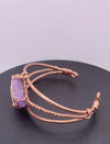 Amethyst  Wirewrapped Copper Bracelet