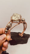 Pyrite Cluster with Shungite Copper Wirewrapped Bracelet