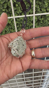 Pyrite Cluster Copper Pendant