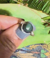 Black Obsidian Rainbow Sheen Copper or Tinned Copper Bead Ring