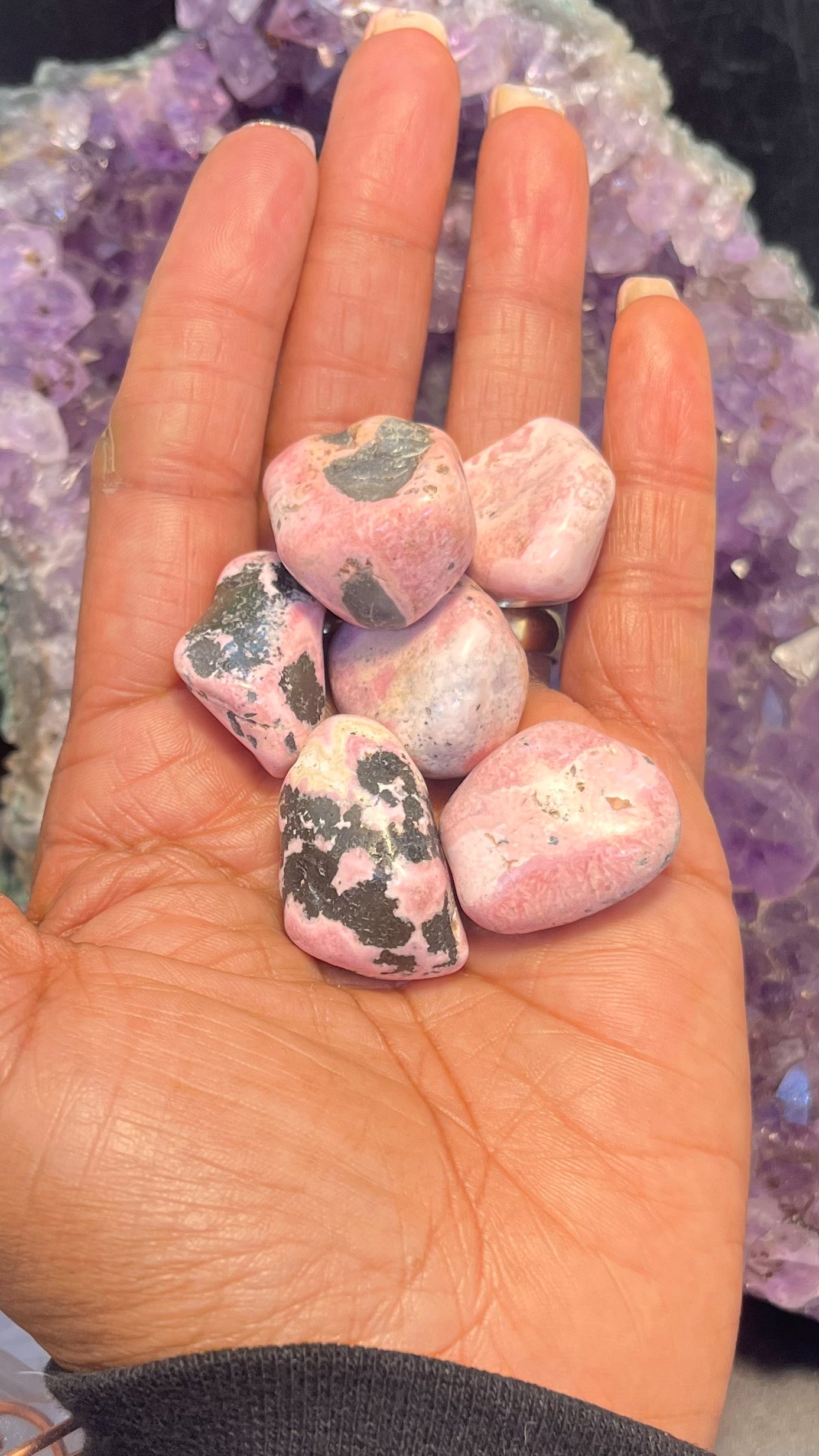 Rhodonite 1-1 1/2 inch Polished Trumble Stone