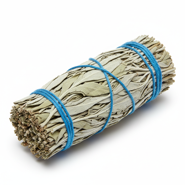 sage 4 inch smudge stick blue string