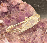 Aquamarine Crystal on Sterling Silver Wirewrapped Bracelet