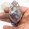 Amethyst Gallet Palm Stone Handmade Wirewrapped Copper Bracelet Crystal - Infinite Treasures, LLC