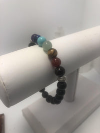 Black Tourmaline Chakra Stretchy Bracelet - Infinite Treasures, LLC