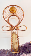 double terminated namibian smoky citrine and golden healer crystal ankhd 