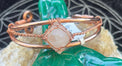 Pink Beta Quartz or "High Quartz" Copper Bracelet Wire wrapped Handmade - Infinite Treasures, LLC