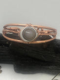 Sardonyx Bulls Eye Evil Eye Crystal Copper Bracelet Wire wrapped Handmade - Infinite Treasures, LLC
