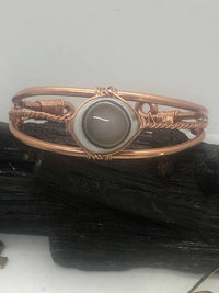 Sardonyx Bulls Eye Evil Eye Crystal Copper Bracelet Wire wrapped Handmade - Infinite Treasures, LLC