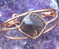 Smoky Quartz Crystal Copper Wirewrapped Bracelet - Infinite Treasures, LLC