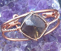 Smoky Quartz Crystal Copper Wirewrapped Bracelet - Infinite Treasures, LLC