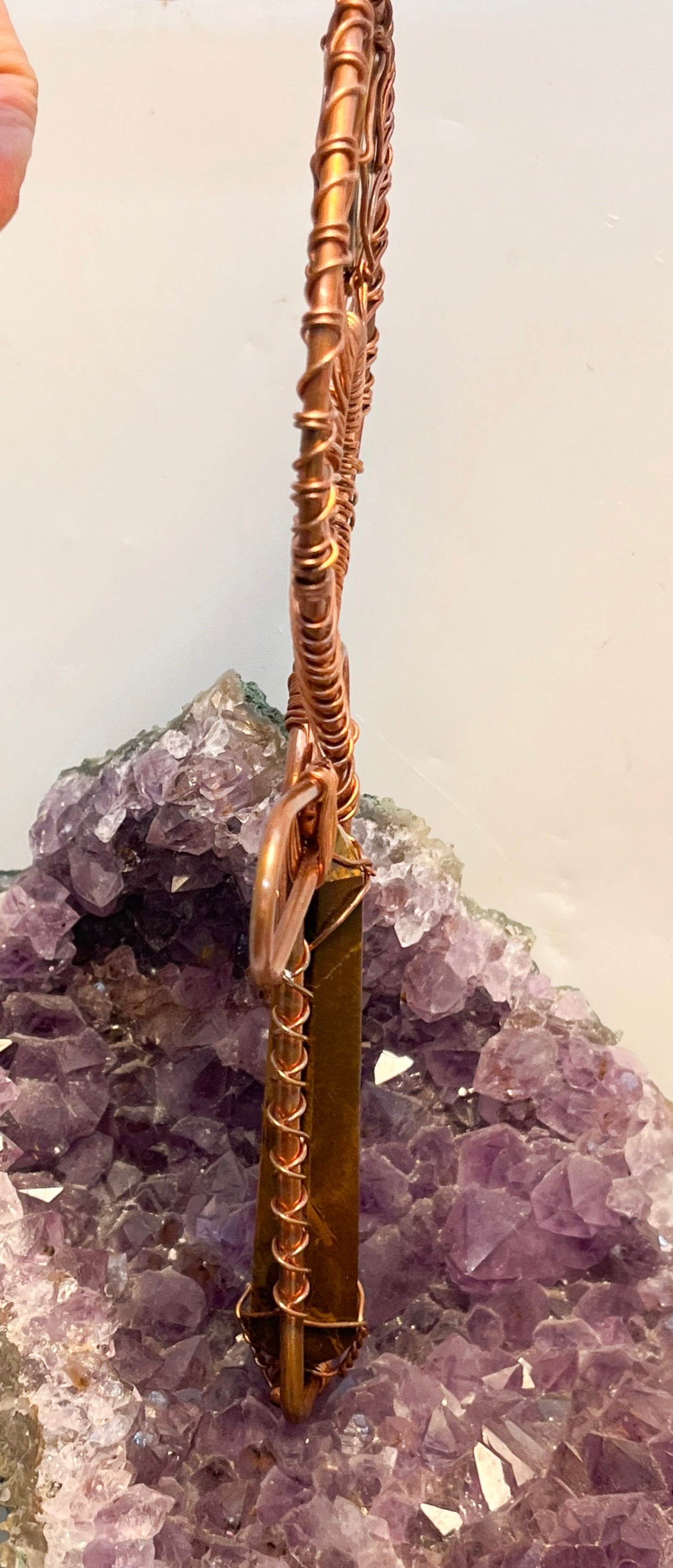Tigers Eye Copper Handheld Ankh