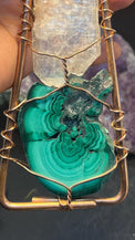 Unique Malachite with Fadden Quartz Copper Handheld Ankh - Infinite Treasures, LLC
