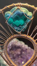 Unique Malachite with Fadden Quartz Copper Handheld Ankh - Infinite Treasures, LLC